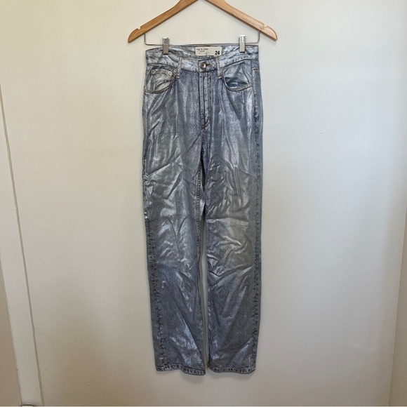 Rag & Bone Alex Liquid High Rise Straight Pants Size 24 - Picture 3 of 7